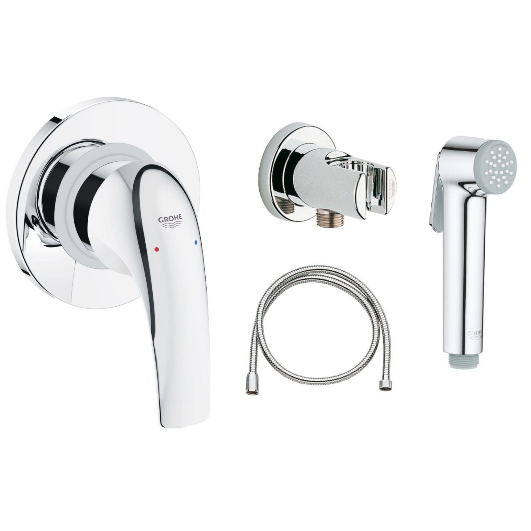 123072 Набор с гигиеническим душем GROHE BauCurve, хром