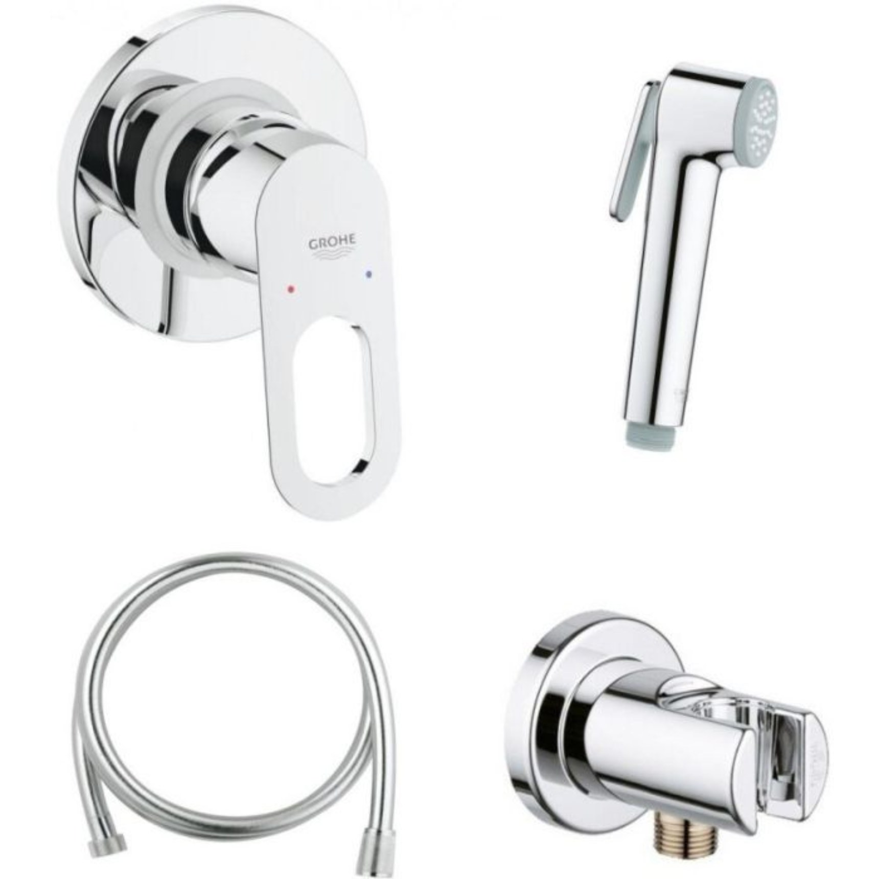 125078 Набор с гигиеническим душем GROHE BauLoop, хром