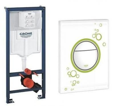 38847LSK Комплект Grohe инсталляция с кнопкой Nova Cosmopolitan, белая луна