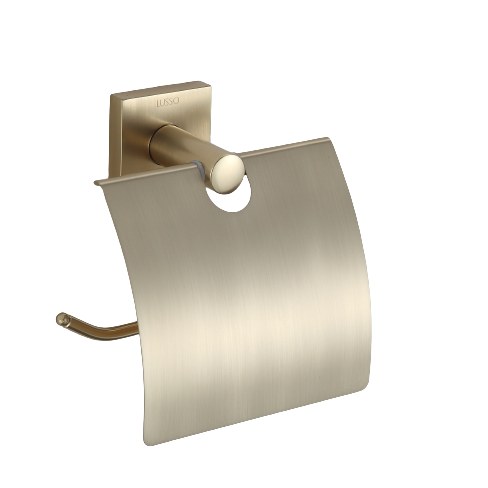 Бумагодержатель с крышкой LUSSO MattGold Cube