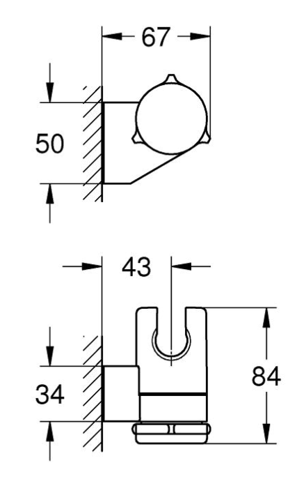 Держатель ручного душа, регулируемый Vitalio Universal GROHE 26183000 QF
