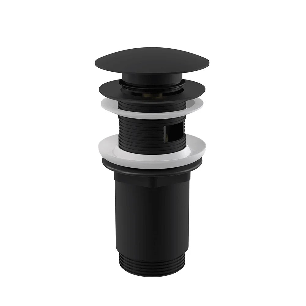 Донный клапан для раковины, большая заглушка, черный Alcaplast Click-Clack A392BLACK