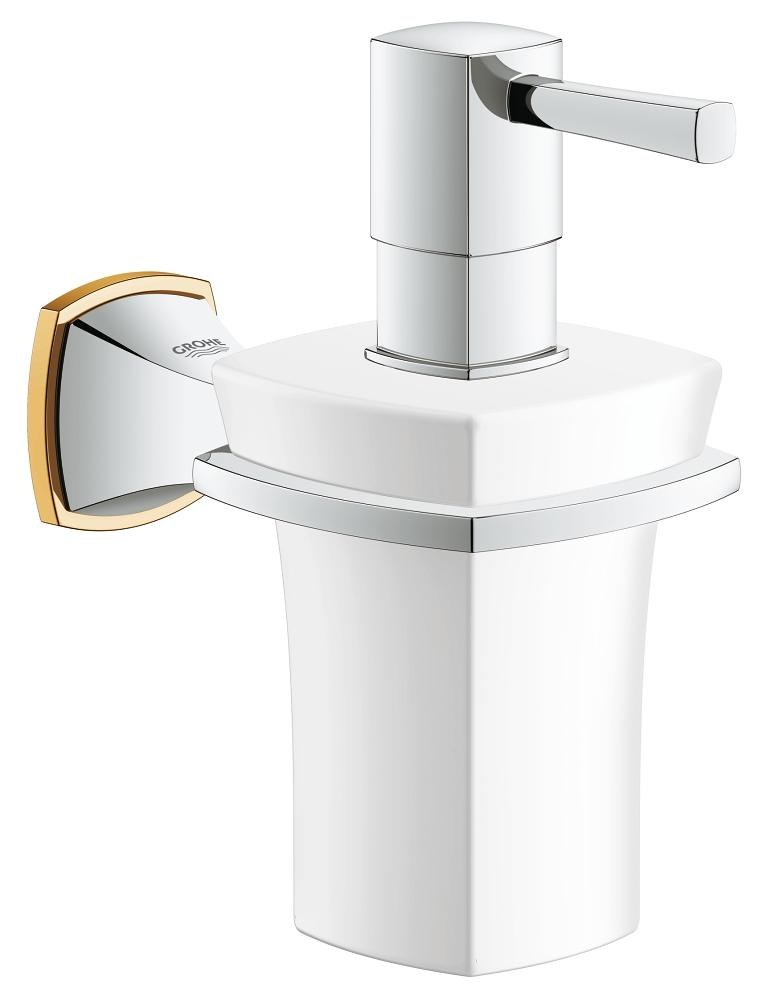 Дозатор жидкого мыла, хром/золото Grohe Grandera 40627IG0