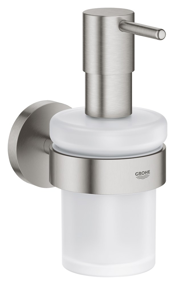 Дозатор жидкого мыла с держателем, суперсталь Grohe Essentials 40448DC1