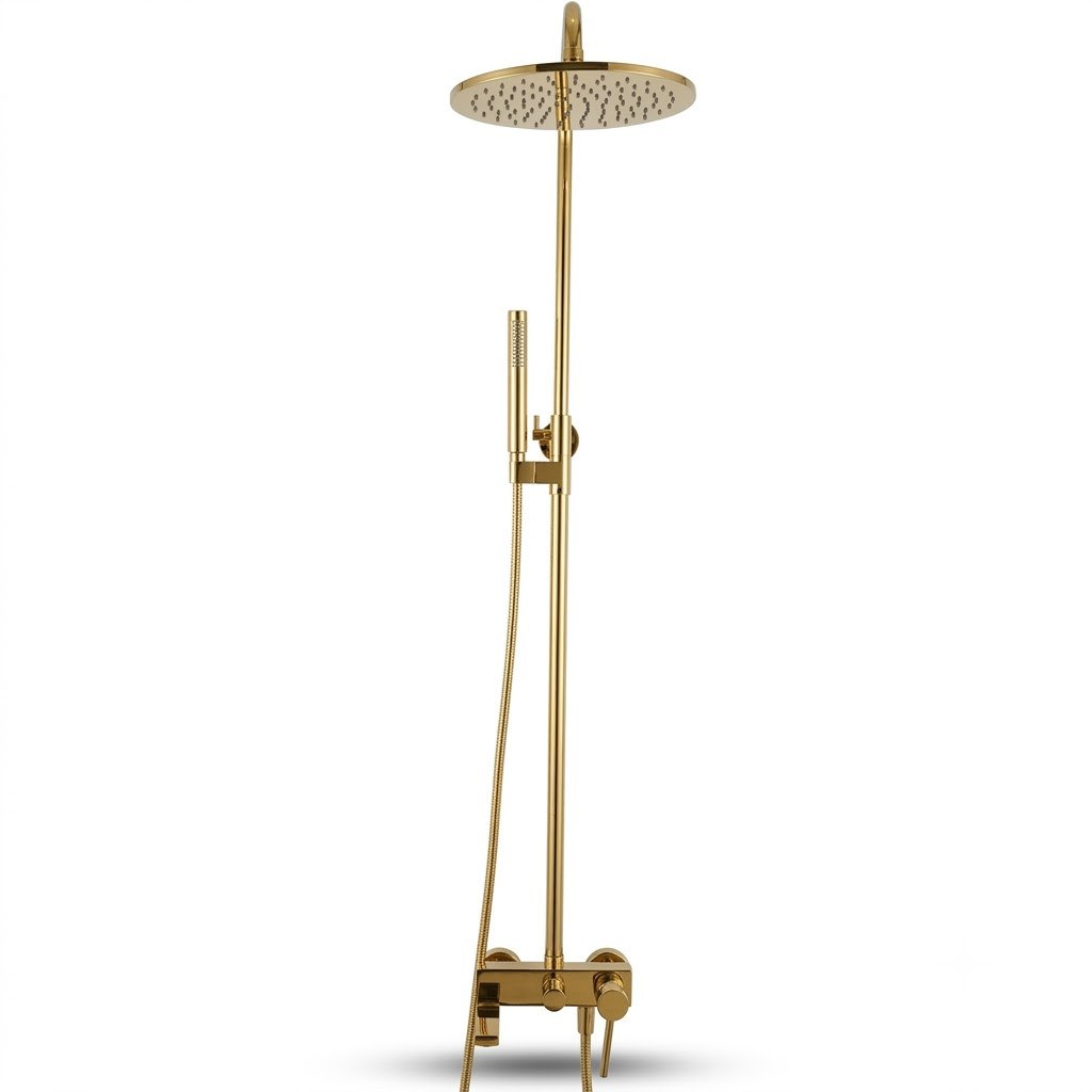 Душевая система c изливом для ванны Minotti Classic Champagne Gold