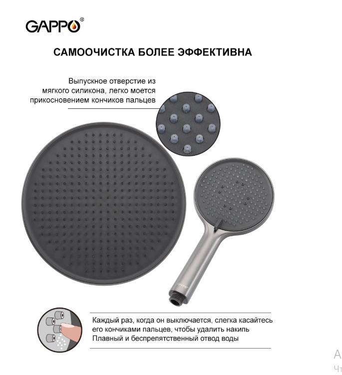 Душевая система GAPPO G2406-9 Оружейная Сталь с изливом