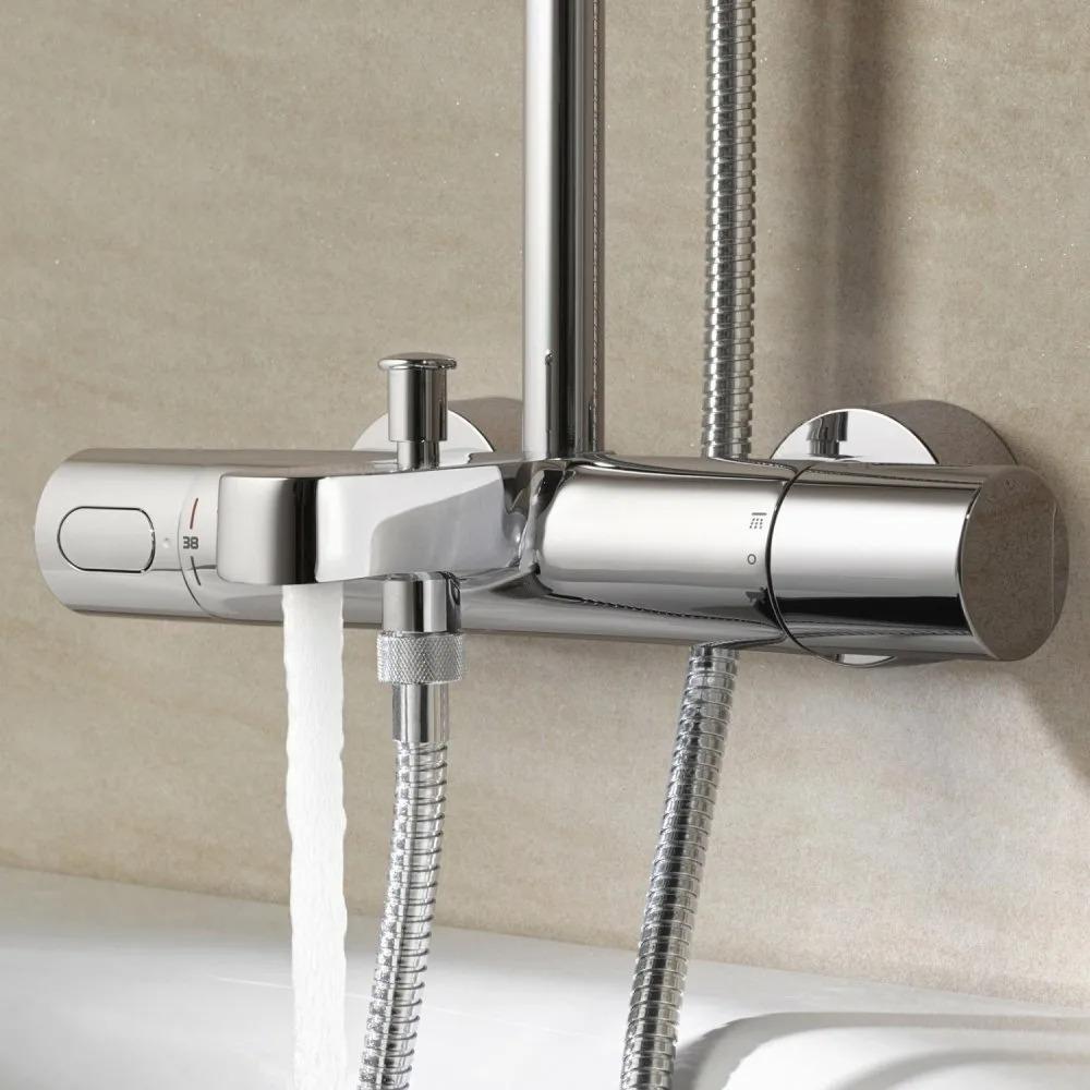 Душевая система GROHE Tempesta System 250 с термостатом для ванны, настенный монтаж, хром 26672001