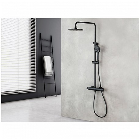 Душевая система LEMARK BRONX LM 3770 BL , ЧЕРНЫЙ с термостатом