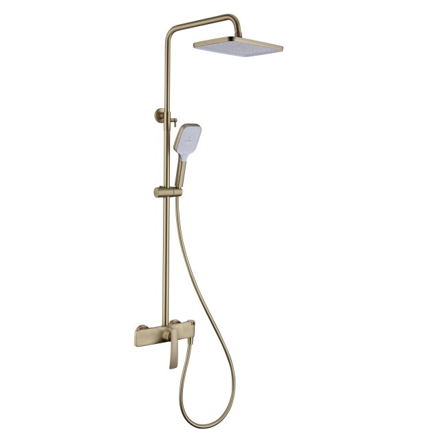 Душевая система наружного монтажа Minotti Rainshower Square MattGold