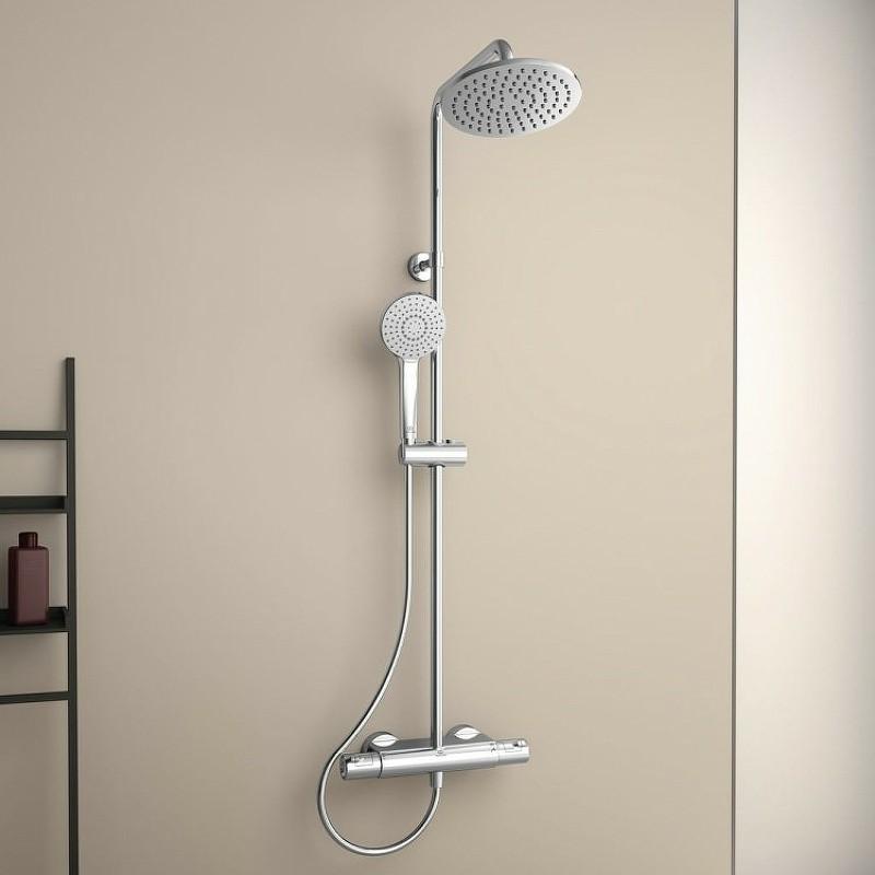 Душевая система с термостатом для душа, 3 вида струи, хром Ideal Standard Ceratherm A7225AA