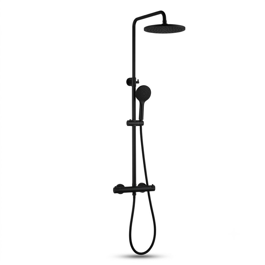 Душевая система с термостатом Minotti Unico Black