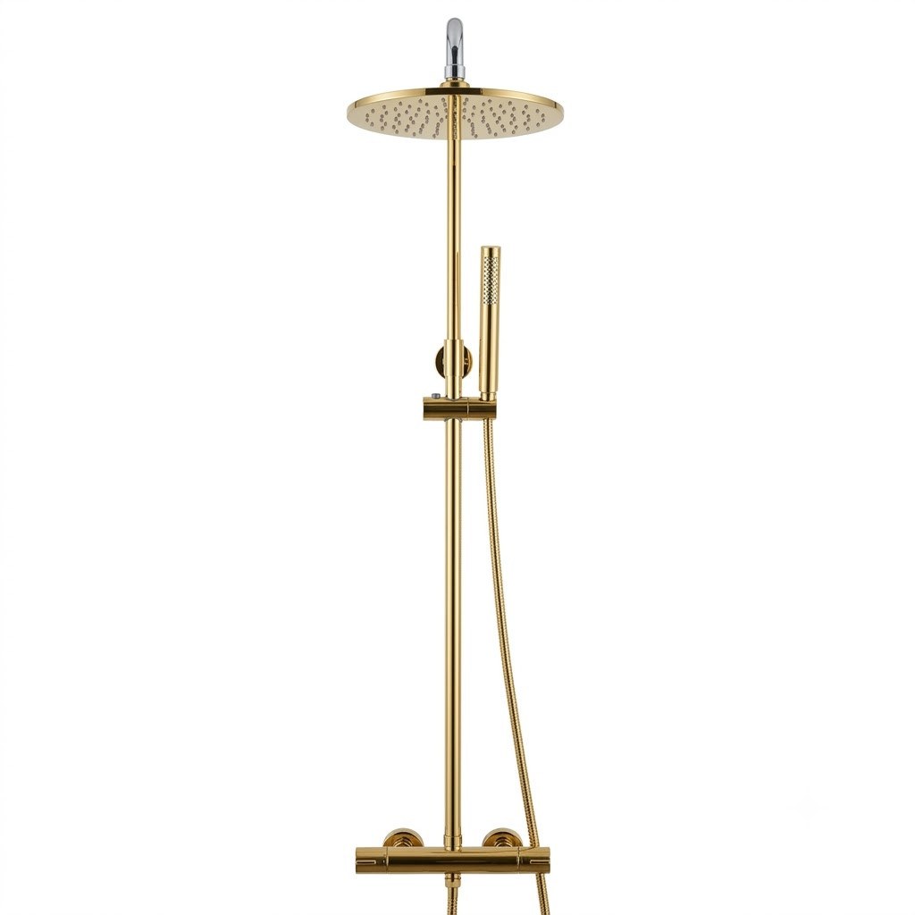Душевая система с термостатом Minotti Unico Champagne Gold