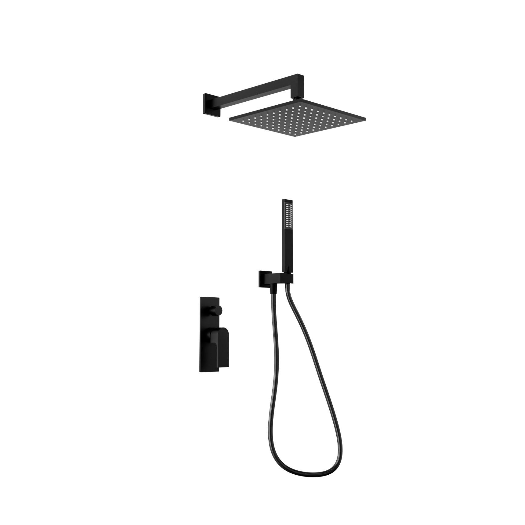Душевая система скрытого монтажа Minotti Style Cube matt black