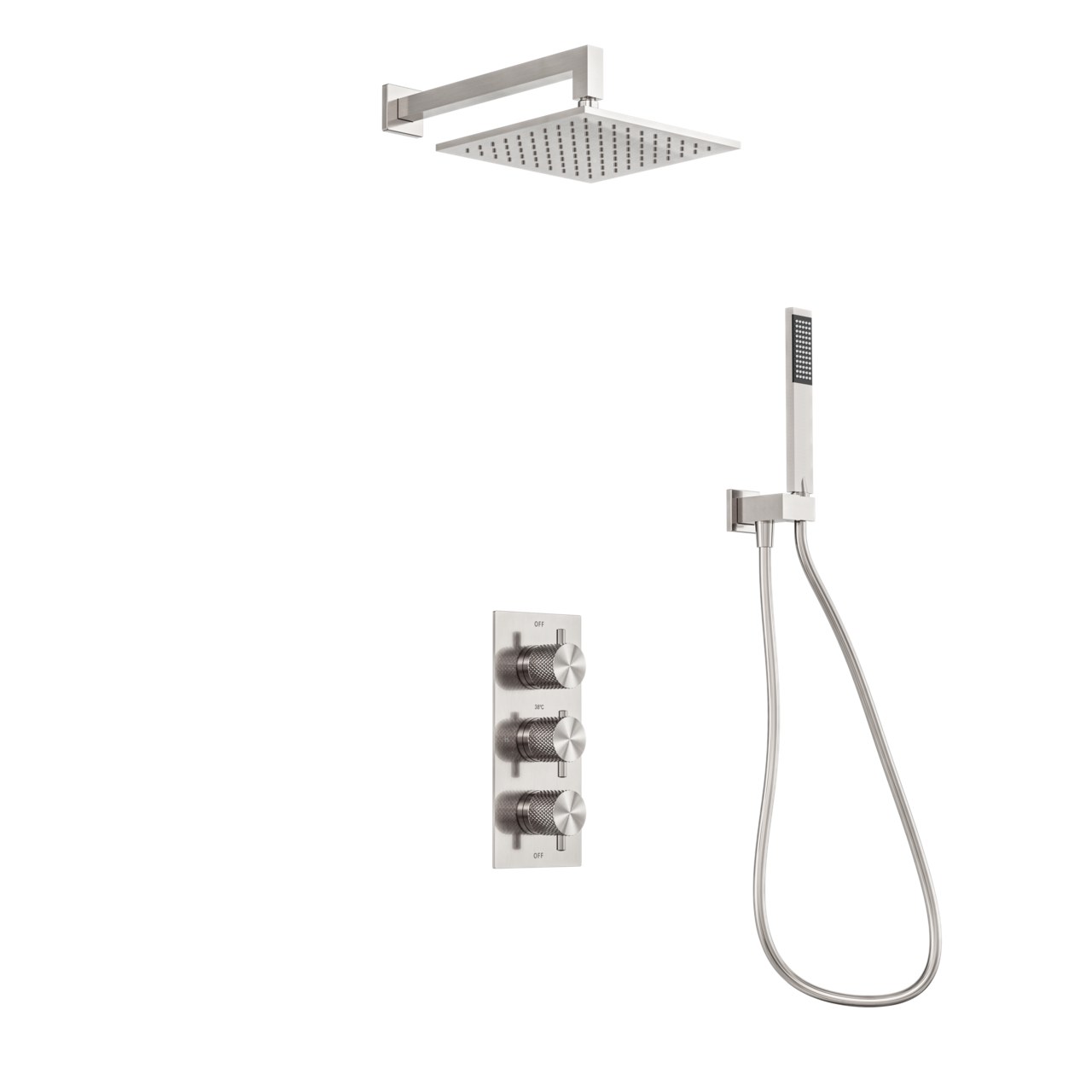 Душевая система скрытого монтажа с термостатом Minotti Style Lux brushed nickel