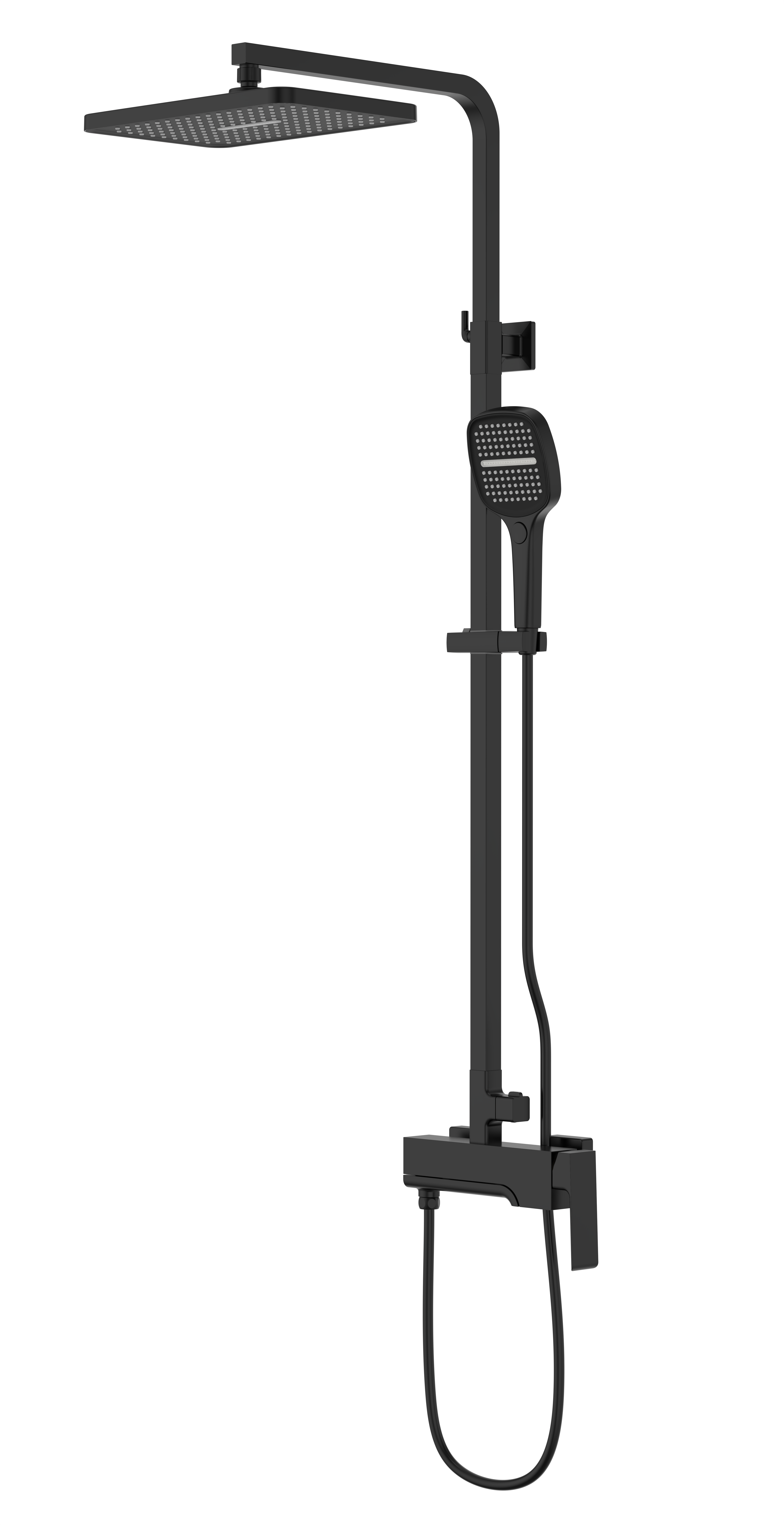 Душевая стойка с изливом и ручной лейкой TAP T-2001-63 Черный
