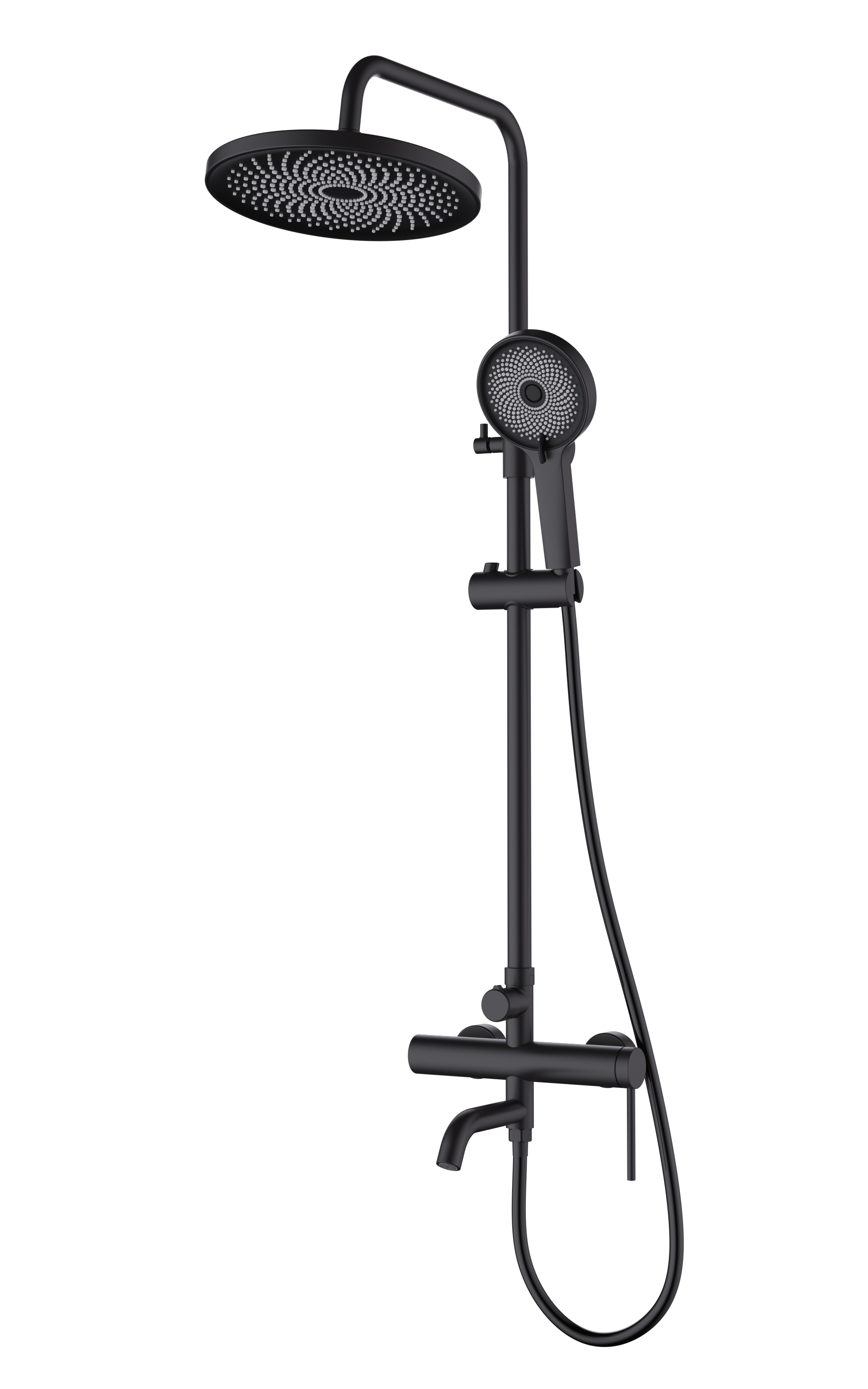 Душевая стойка с изливом и ручной лейкой TAP T-4002-63 Черный