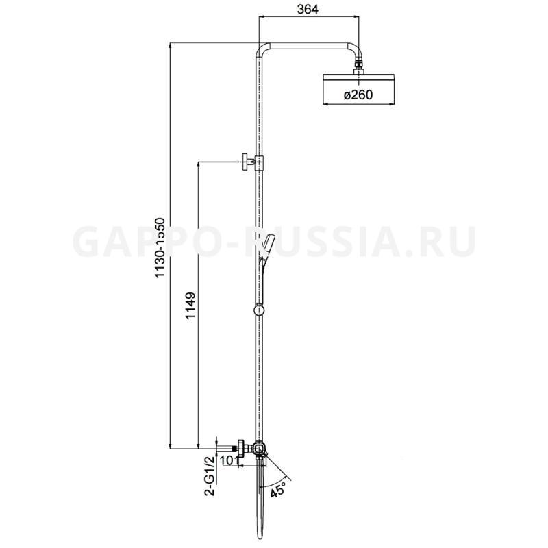 Душевая стойка с термостатом Gappo G2495-79