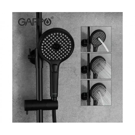 Душевая стойка со смесителем Gappo G2403-56 черный/хром
