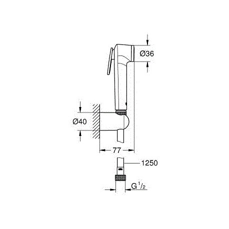 Душевой гарнитур гигиенический GROHE 27513001 Tempesta-F