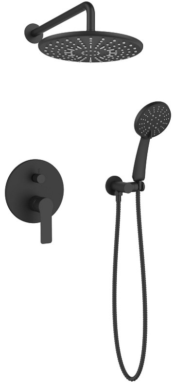 Душевая система со смесителем для душа, встраиваемая, черный ESKO Singapore Black 6in1 SB