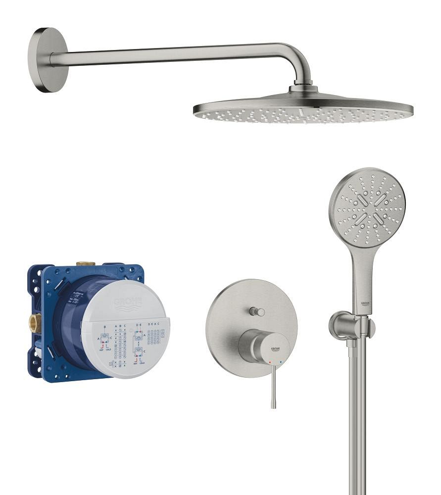 Душевая система встраиваемая, cуперсталь Grohe Essence 25287DC0