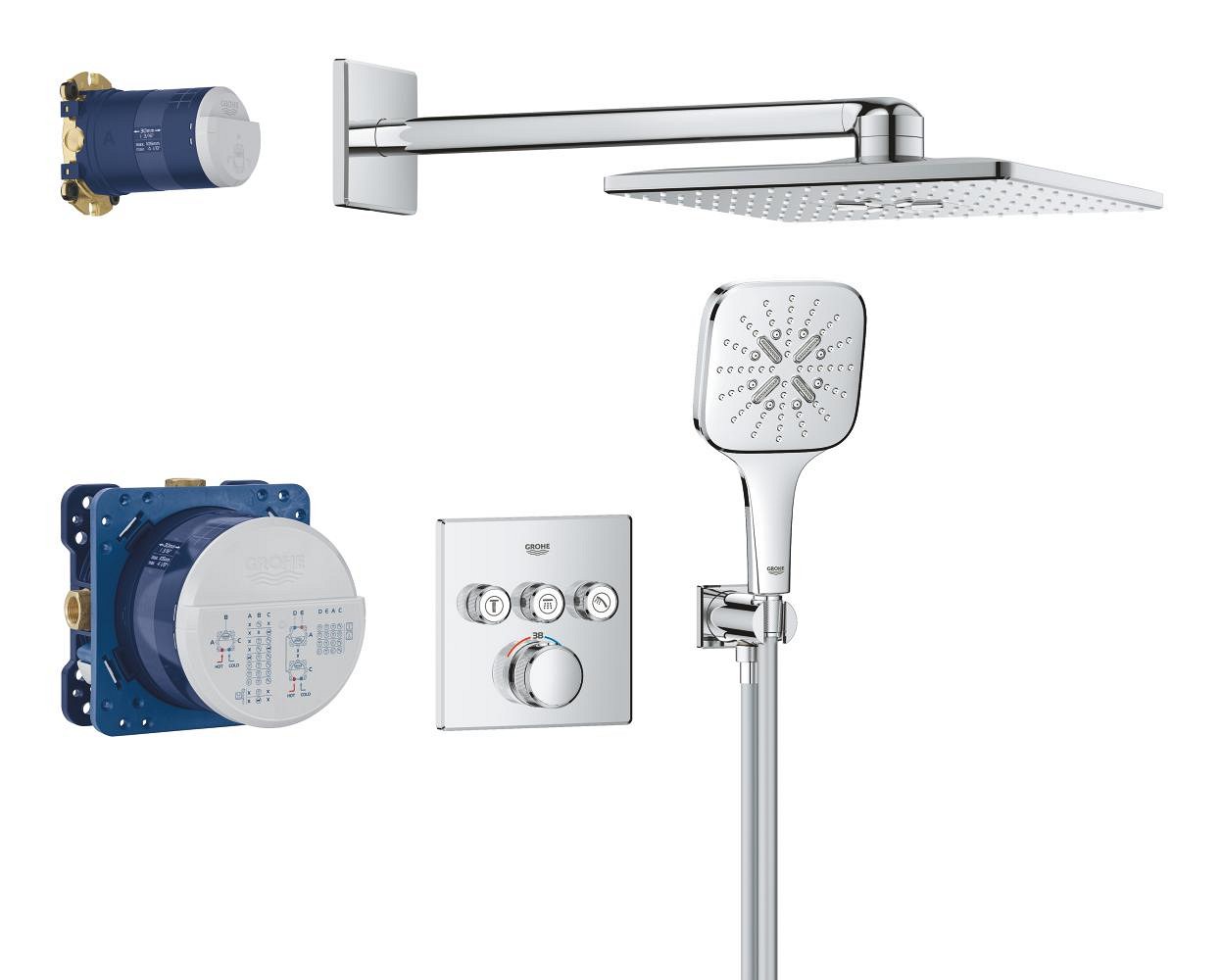 Душевая система встраиваемая, хром Grohe Rainshower 310 Cube SmartControl 34864000
