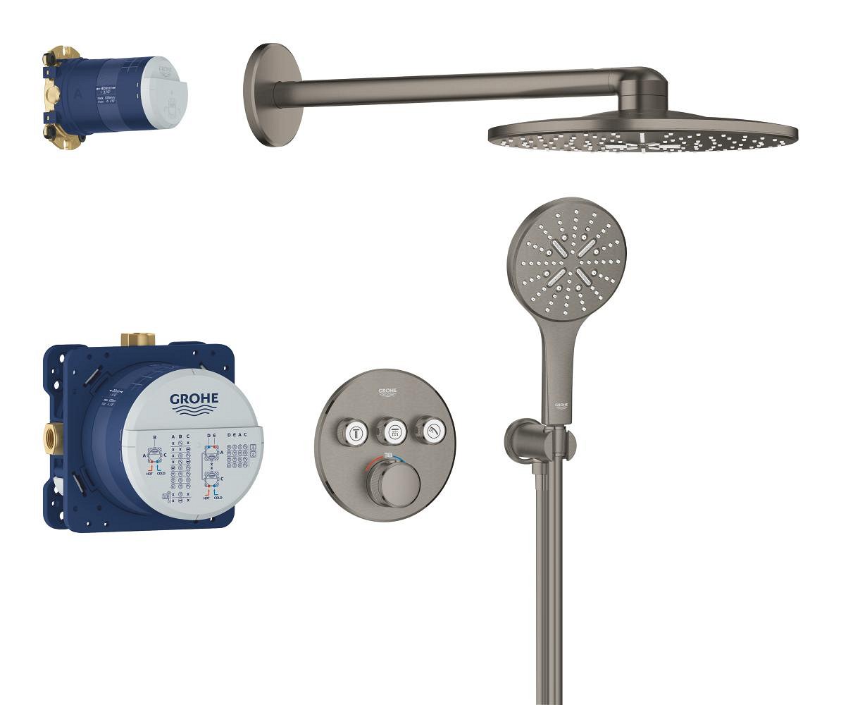 Душевая система встраиваемая, темный графит матовый Grohe Grohtherm SmartControl 310 34863AL0
