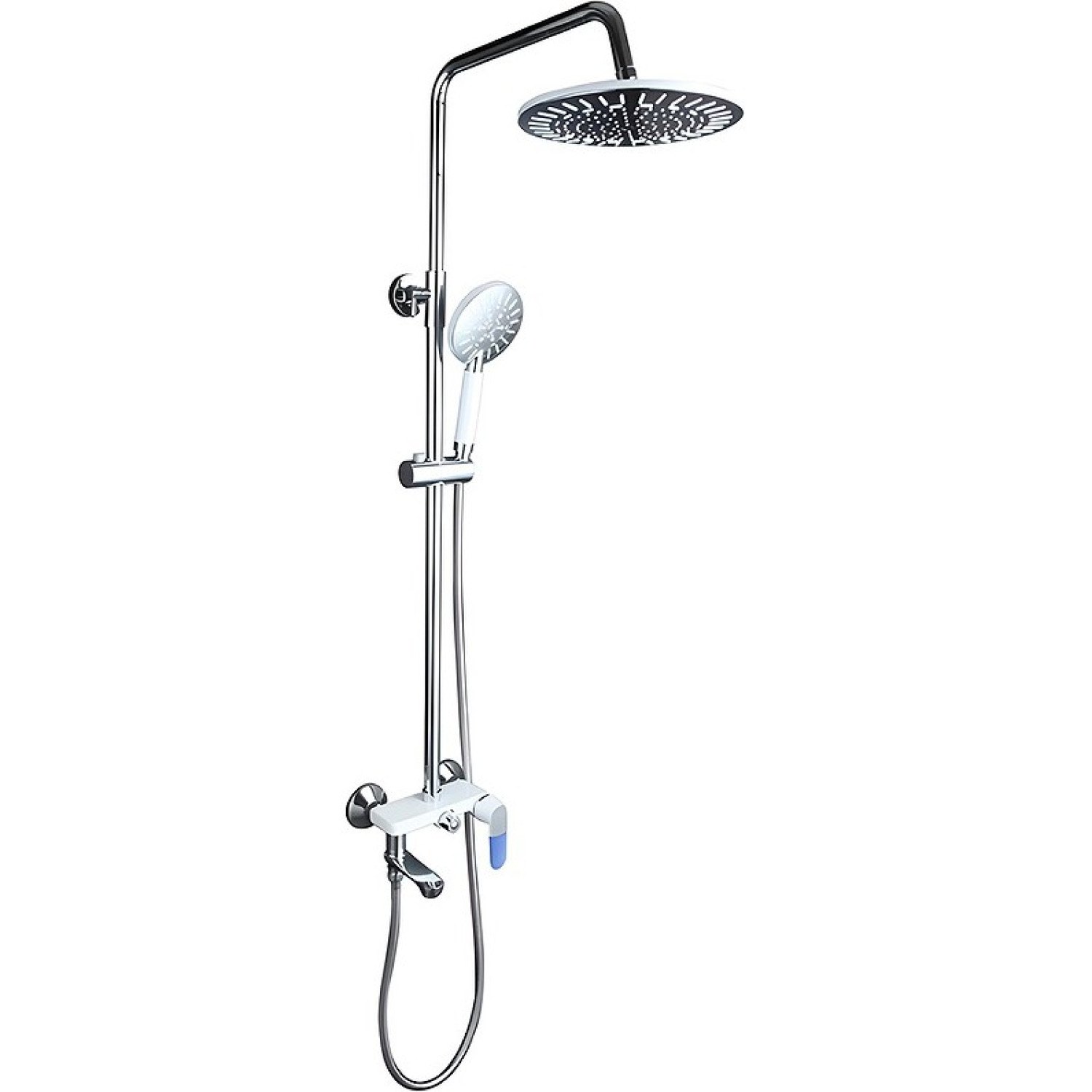 Душевая стойка Frap F2434 Белый/Хром+силиконовые насадки 6 цветов