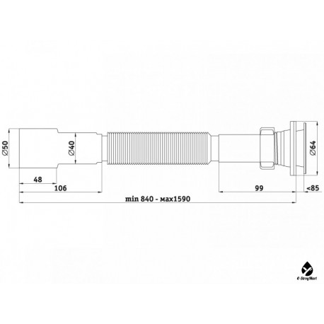G 216 Сифон гофрированный удлин. 1 1/4х40/50
