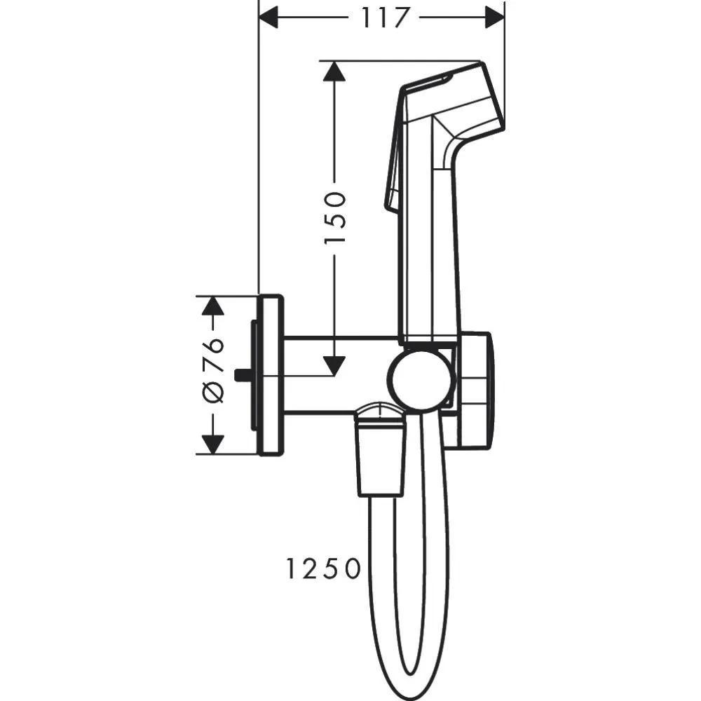 Гигиенический душ hansgrohe Bidette S 1jet со шлангом и держателем 29232670, матовый черный