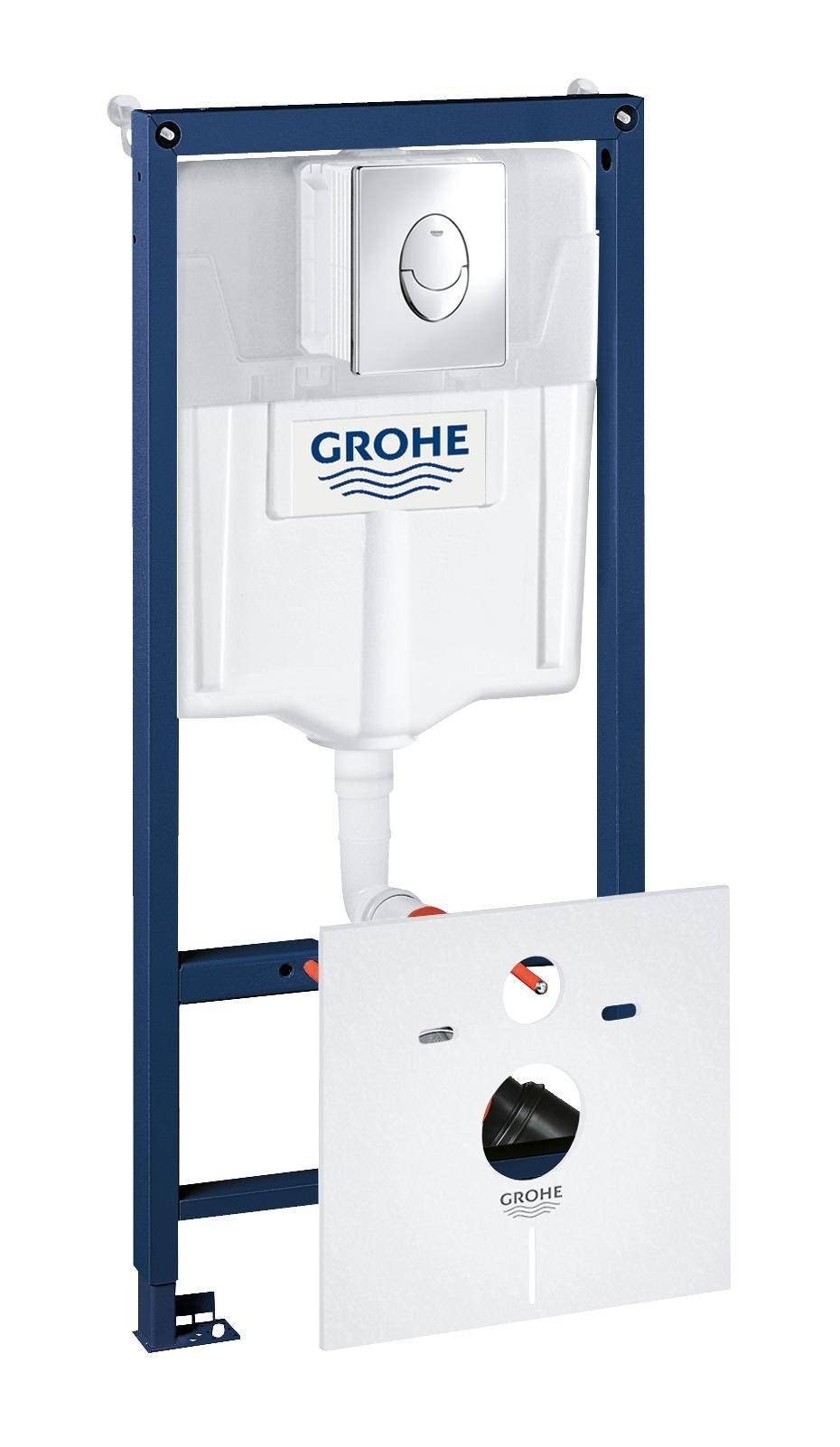 Инсталляция для подвесного унитаза 4 в 1 Grohe Rapid SL с панелью смыва Skate Air 38750001