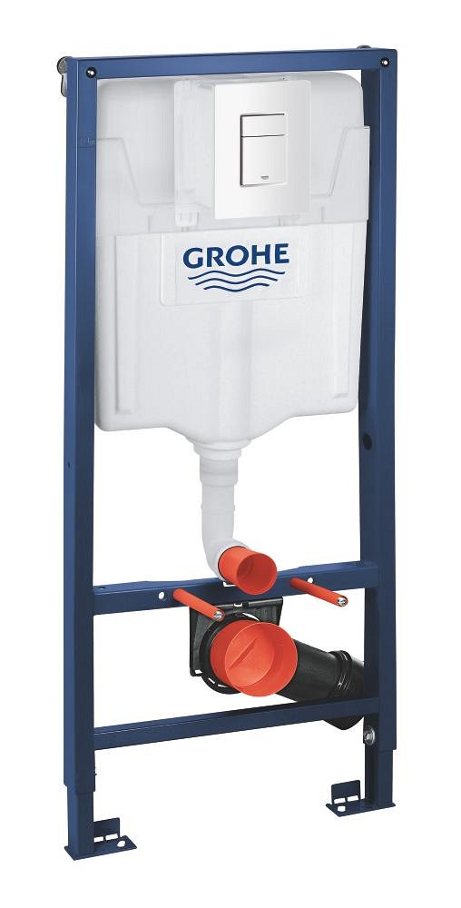 Инсталляция для подвесного унитаза, белая панель смыва Grohe Rapid SL 38772SH0
