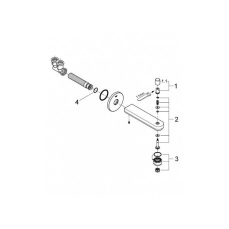 Излив для ванны GROHE Eurosmart Cosmopolitan, настенный с переключателем ванна/душ, хром 13262000