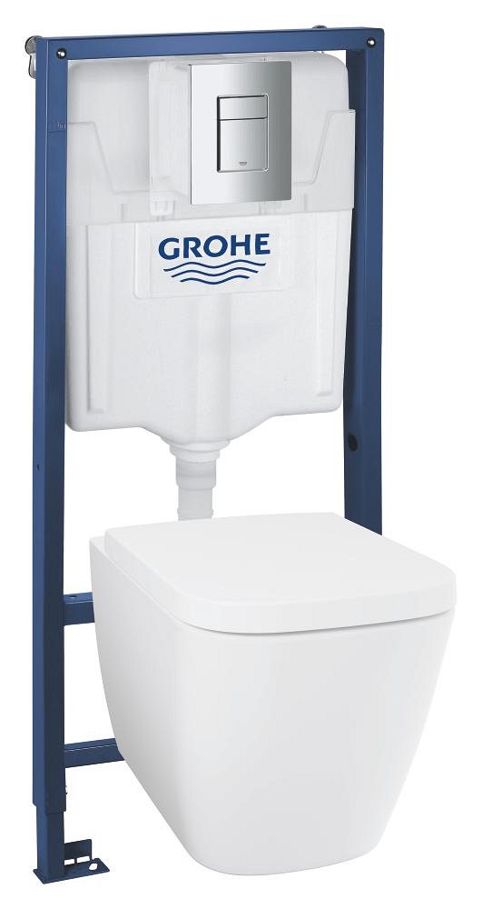 Комплект 4в1: Инсталляция с панелью смыва, унитаз с сиденьем Grohe BauEdge 120184SH00