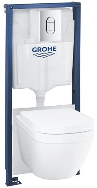 Комплект 5в1: Инсталляция с панелью смыва, унитаз с сиденьем Grohe Euro Ceramic 39536000