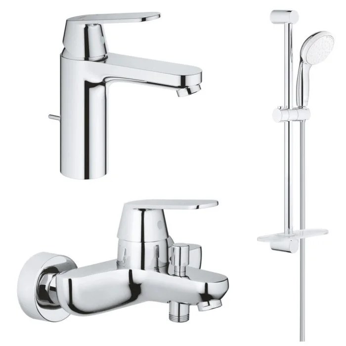 Комплект смесителей для раковины, ванны с душ.гарнитуром, хром Grohe Eurosmart Cosmopolitan 1000179