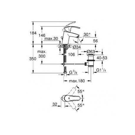 Комплект для ванны Grohe Eurosmart 124446