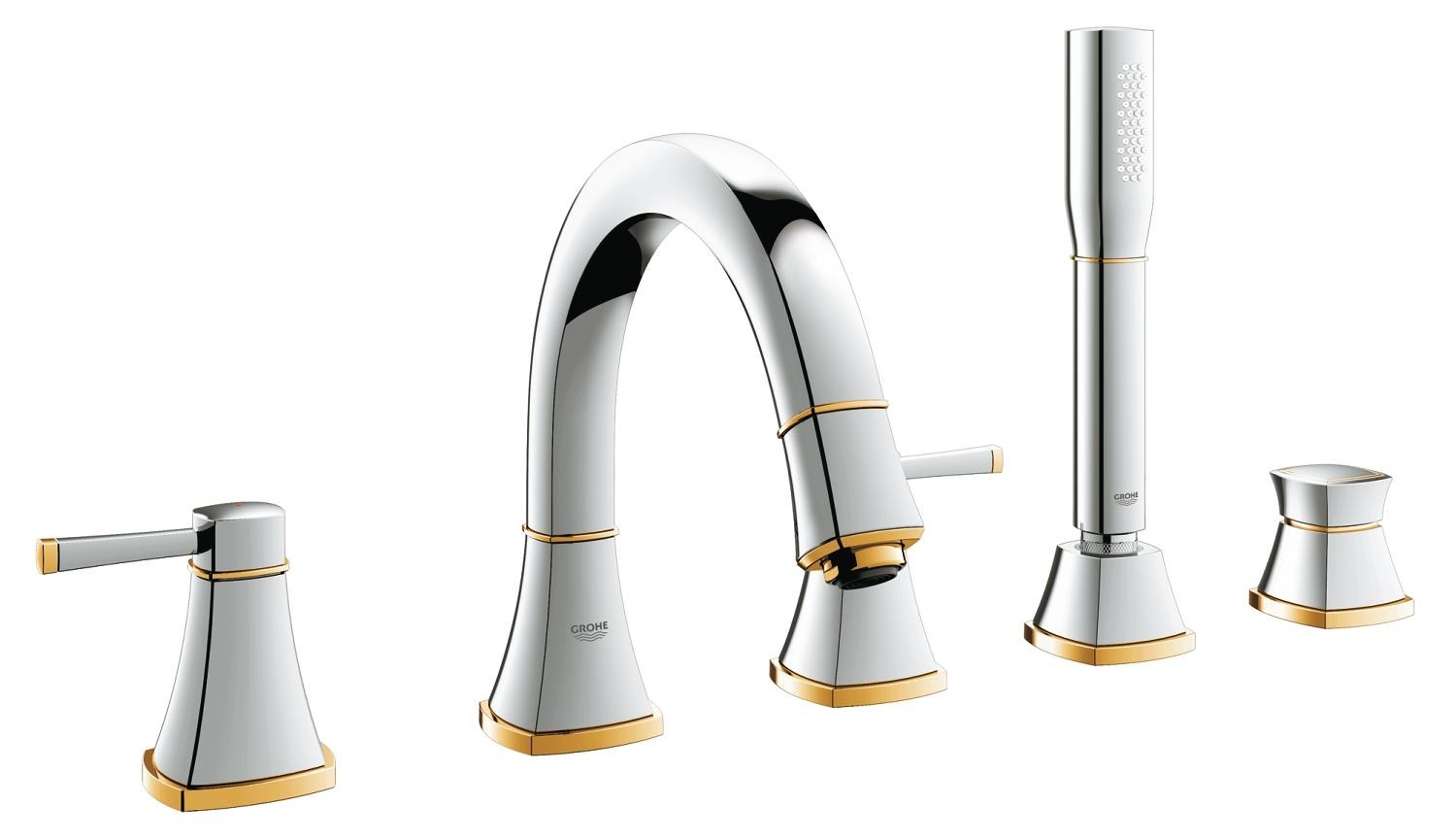 Комплект на бортик ванны на 5 отверстий, хром/золото Grohe Grandera 19919IG0