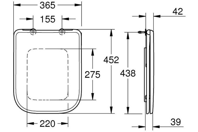 Крышка-сиденье для унитаза с микролифтом Grohe BauEdge Ceramic 39813000