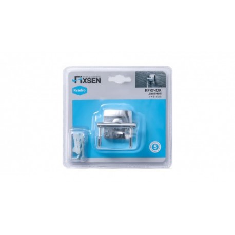 Крючок двойной для ванной комнаты FIXSEN KVADRO FX-61305B (ЧЕХИЯ)