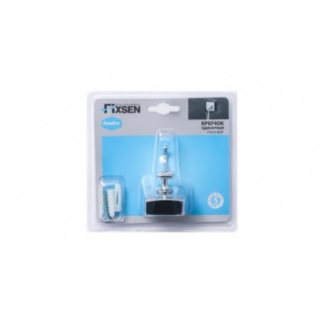 Крючок одинарный для ванной комнаты FIXSEN KVADRO FX-61305F (ЧЕХИЯ)