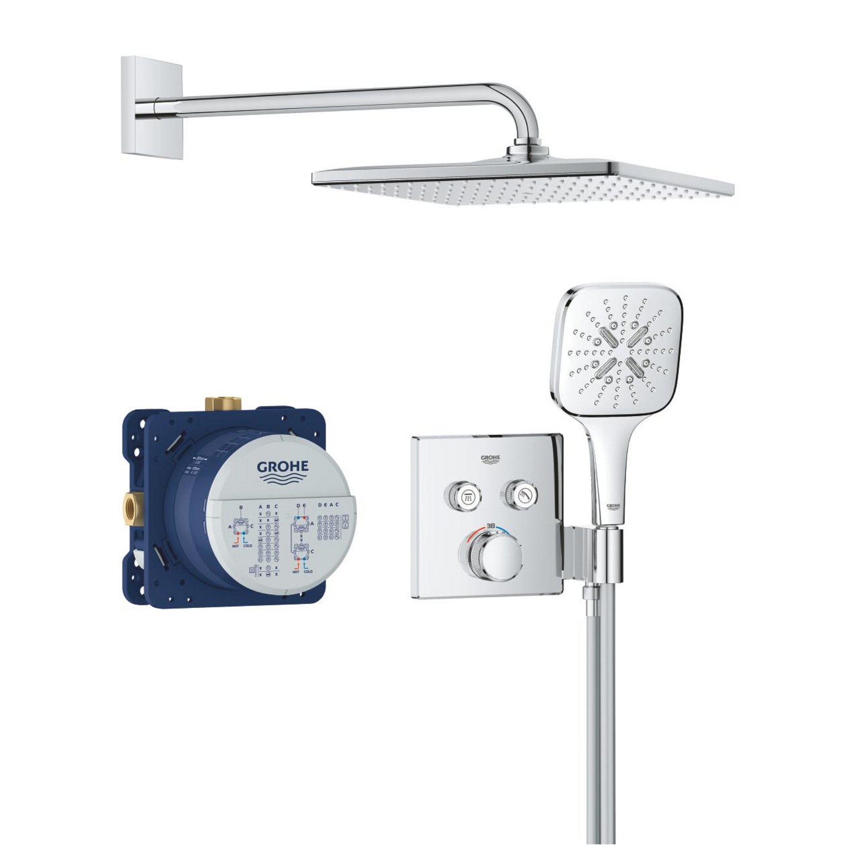 Набор для комплектации душа GROHE Grohtherm SmartControl CUBE 310, хром 34865000