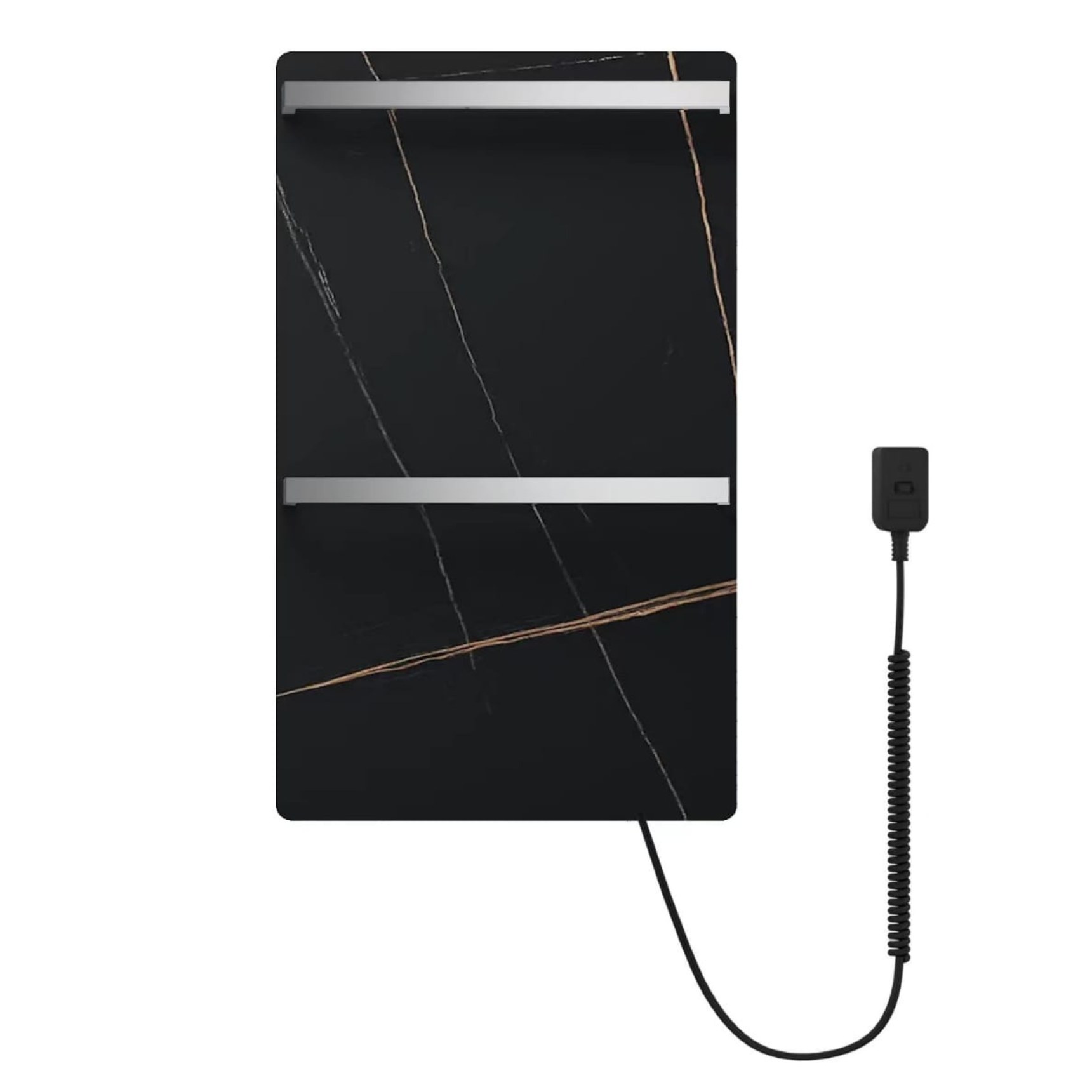 Полотенцесушитель Электрический с двумя держателями LUSSO Stone Black 750 450