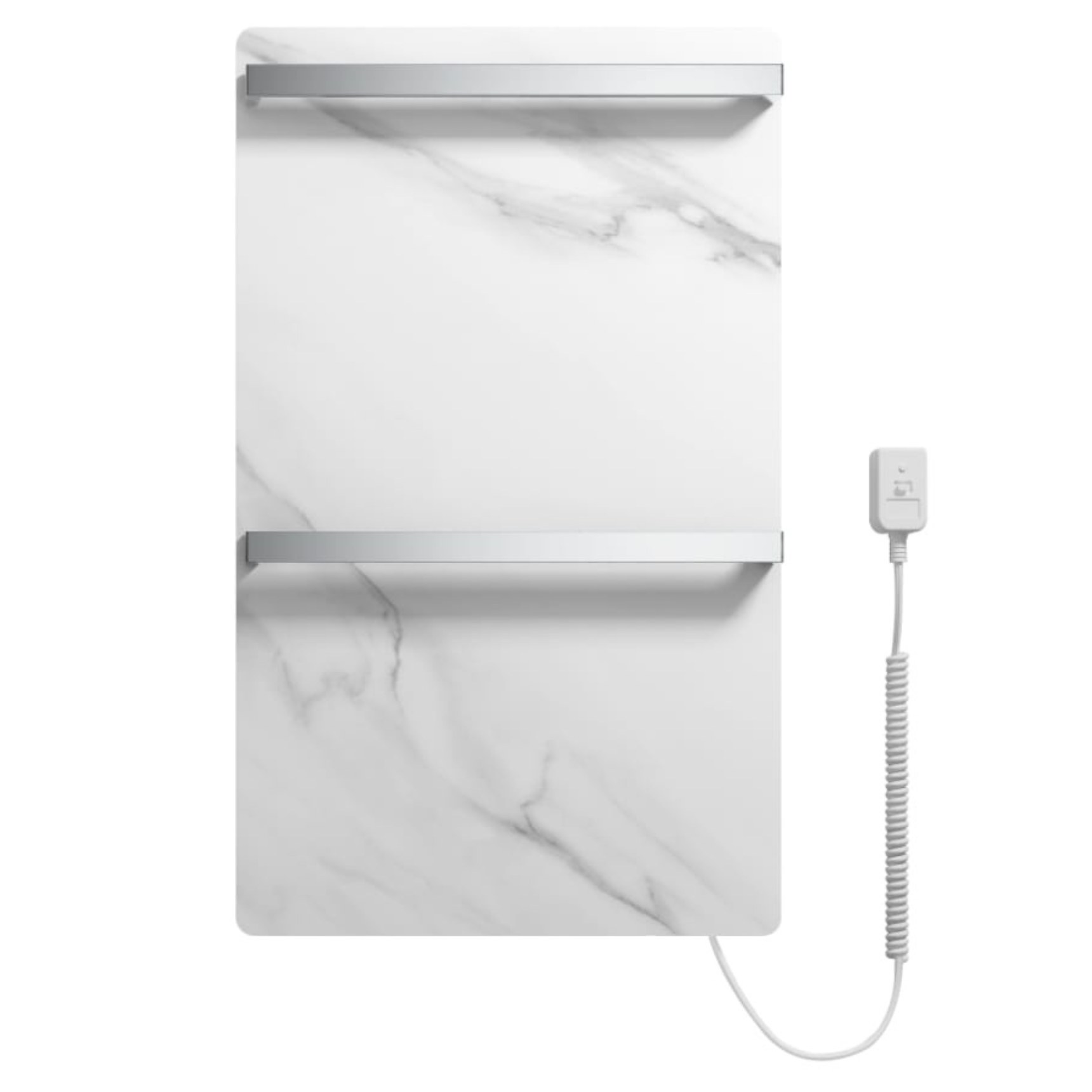 Полотенцесушитель Электрический с двумя держателями LUSSO Stone White 750 450