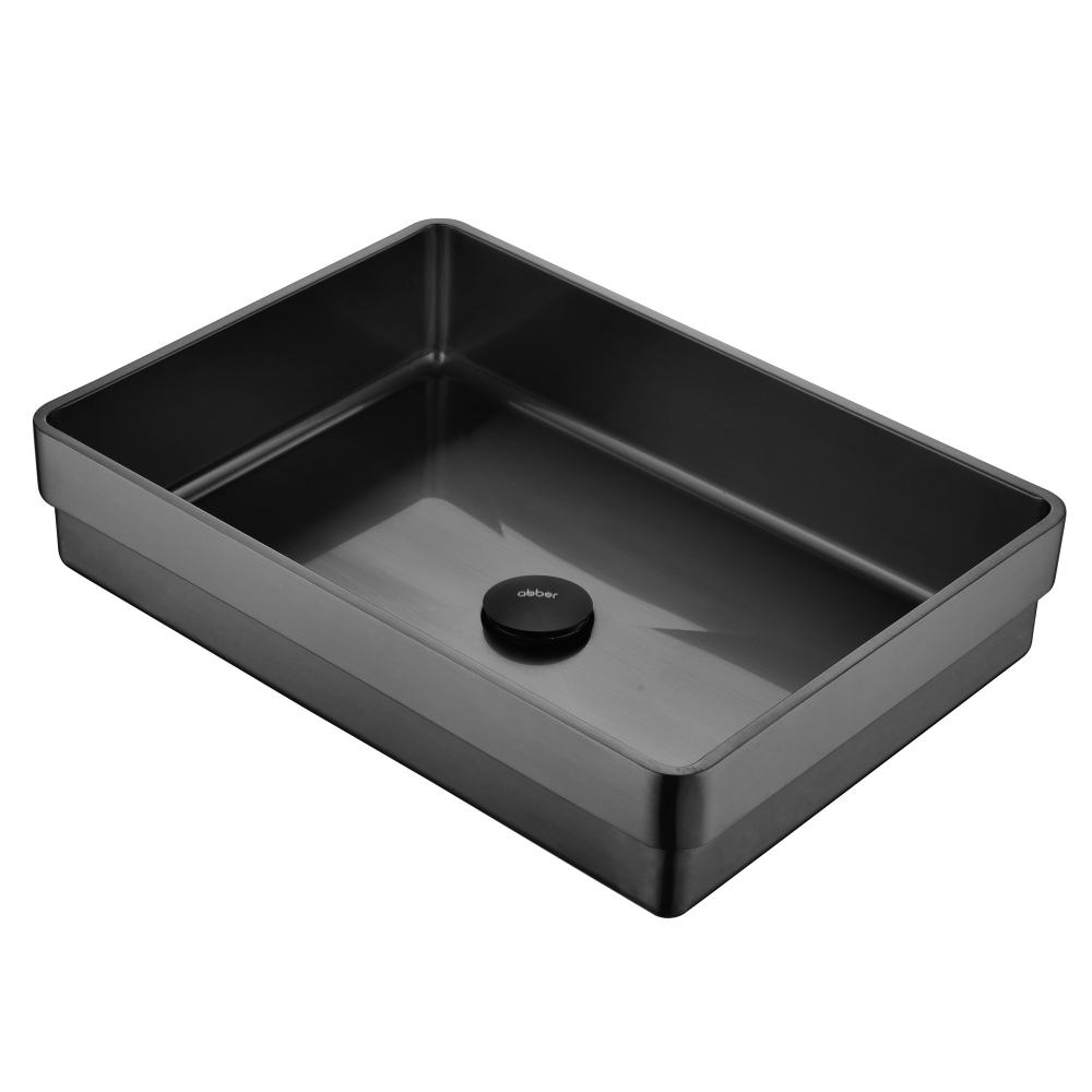 Раковина встраиваемая сверху ABBER Wasser Kreis AF2401GM оружейная сталь