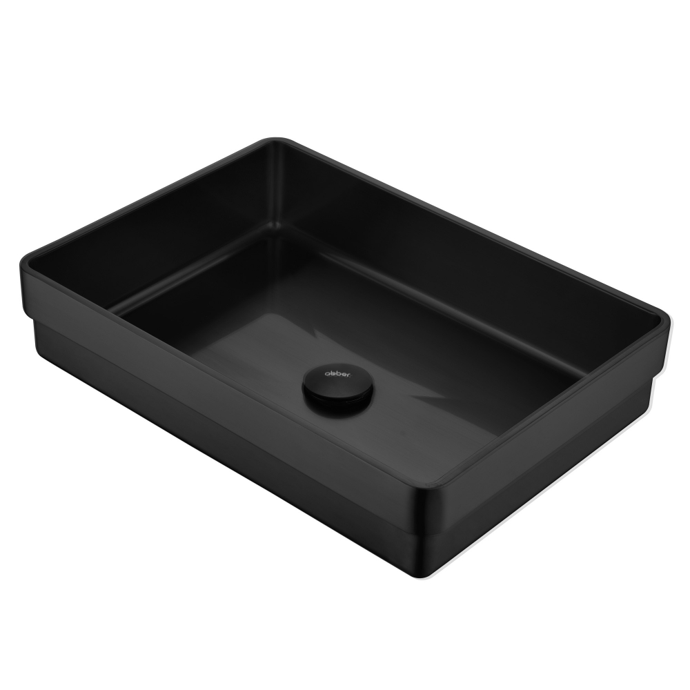 Раковина встраиваемая сверху ABBER Wasser Kreis AF2401MB черная матовая