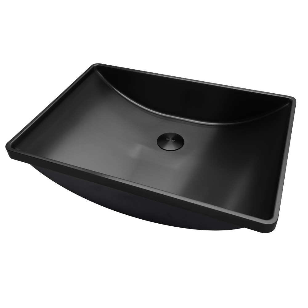 Раковина встраиваемая сверху ABBER Wasser Kreis AF2404MB черная матовая