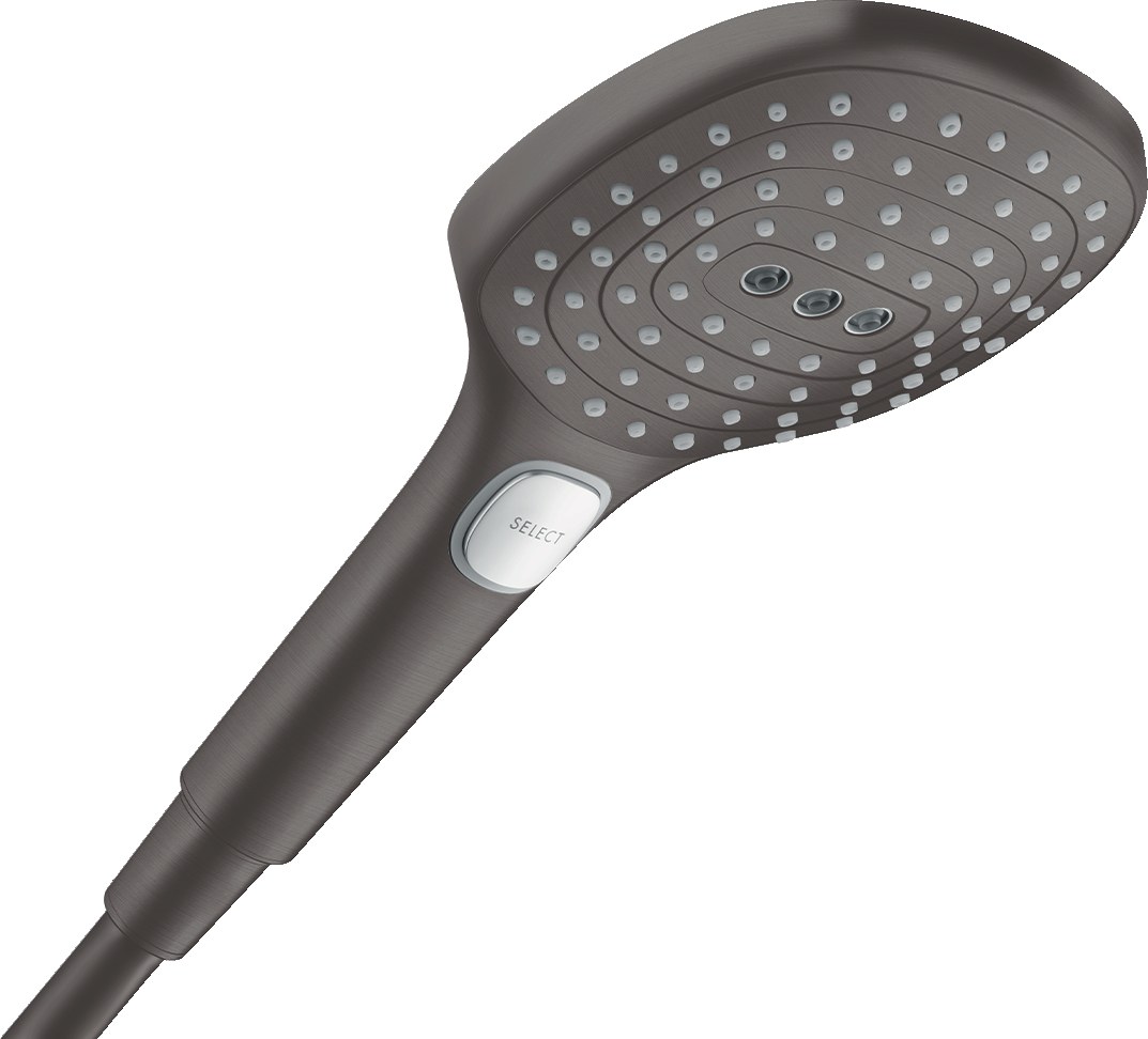 Ручной душ 120, шлифованный черный хром Hansgrohe Raindance Select E 3jet 26520340