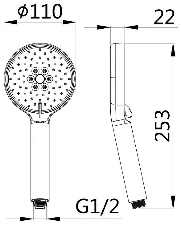 Ручной душ, 3 режима, диам 120 мм, хром ESKO SPL1203-2