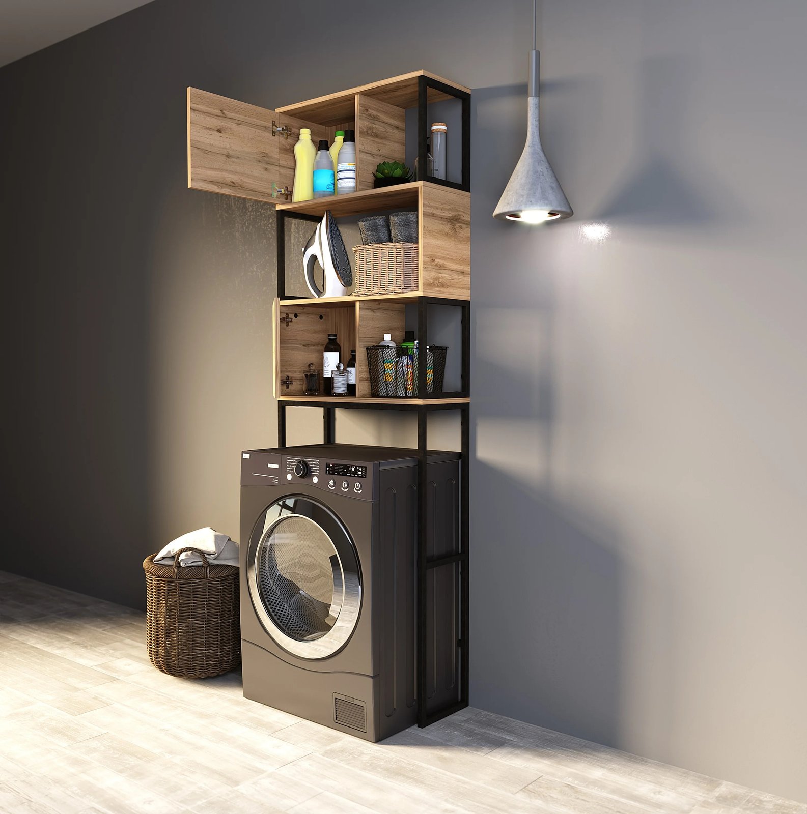 Шкаф Grunge Loft 200*66 Дуб вотан 1 Марка